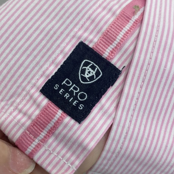 Ariat, Pro Series Dayne Pink Mini Stripe Long Sleeve Button Down Shirt |Size XXL - Picture 13 of 14